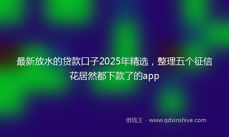 最新放水的贷款口子2025年精选，整理五个征信花居然都下款了的app