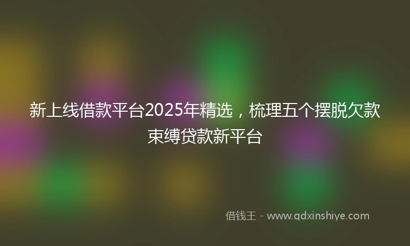 新上线借款平台2025年精选，梳理五个摆脱欠款束缚贷款新平台