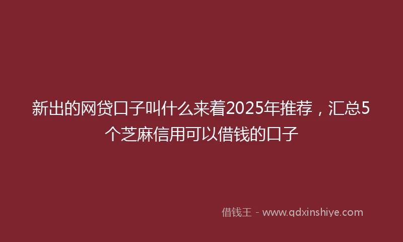 新出的网贷口子叫什么来着2025年推荐，汇总5个芝麻信用可以借钱的口子