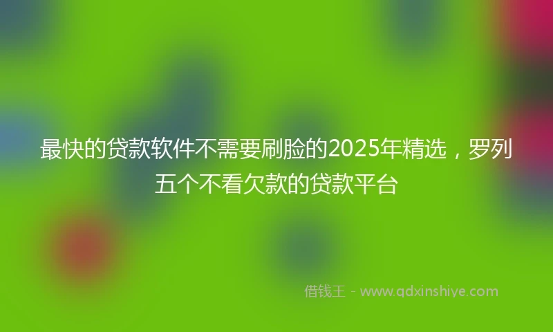 最快的贷款软件不需要刷脸的2025年精选，罗列五个不看欠款的贷款平台