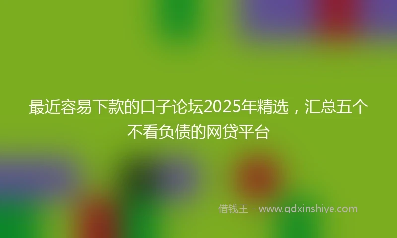 最近容易下款的口子论坛2025年精选，汇总五个不看负债的网贷平台