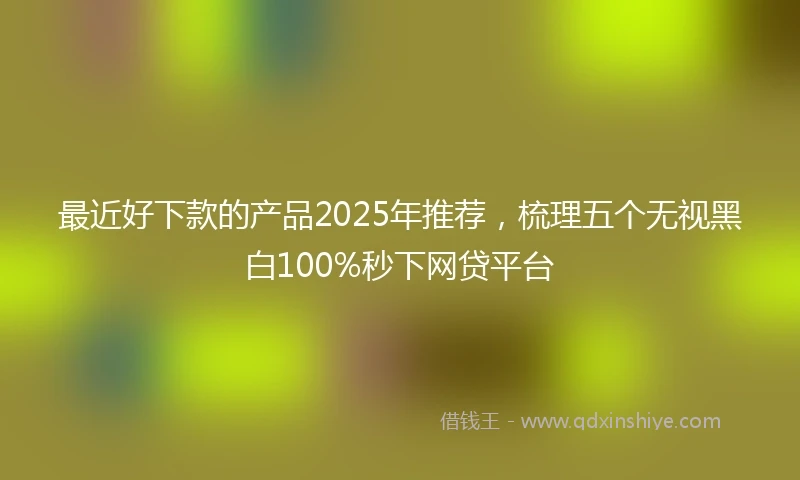 最近好下款的产品2025年推荐,梳理五个无视黑白100%秒下网贷平台