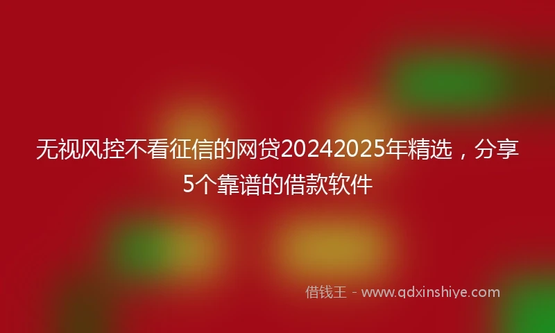 无视风控不看征信的网贷20242025年精选，分享5个靠谱的借款软件