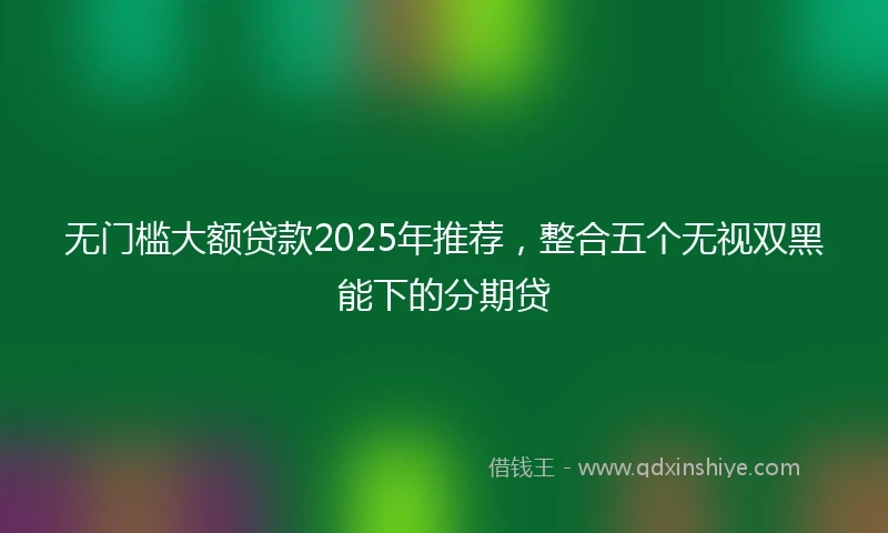 无门槛大额贷款2025年推荐，整合五个无视双黑能下的分期贷