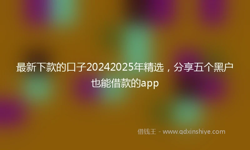 最新下款的口子20242025年精选，分享五个黑户也能借款的app