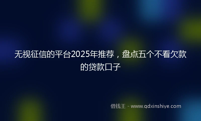 无视征信的平台2025年推荐，盘点五个不看欠款的贷款口子