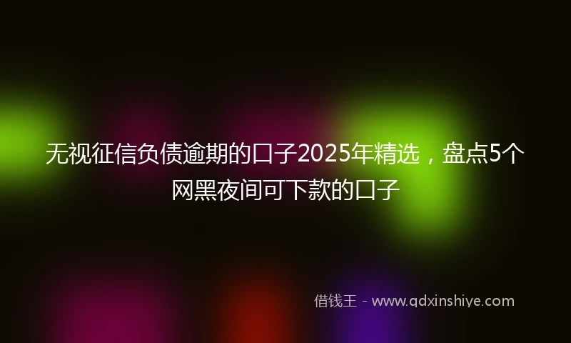 无视征信负债逾期的口子2025年精选，盘点5个网黑夜间可下款的口子