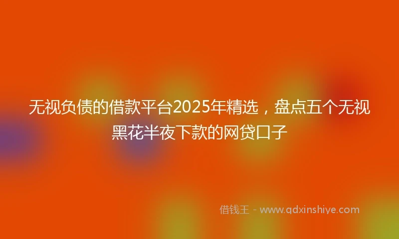 无视负债的借款平台2025年精选，盘点五个无视黑花半夜下款的网贷口子