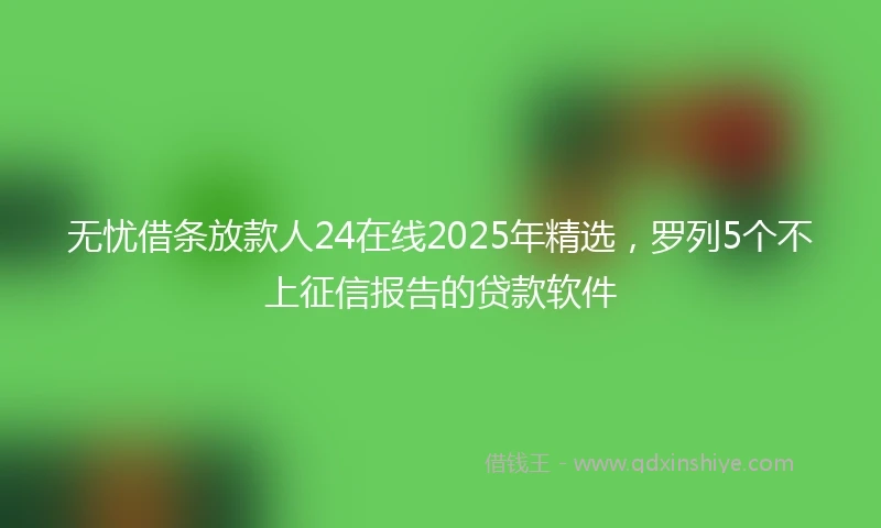 无忧借条放款人24在线2025年精选，罗列5个不上征信报告的贷款软件