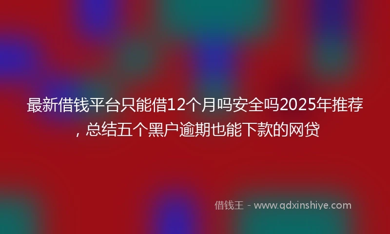 最新借钱平台只能借12个月吗安全吗2025年推荐，总结五个黑户逾期也能下款的网贷