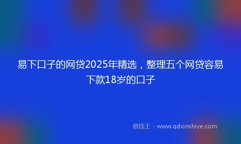 易下口子的网贷2025年精选，整理五个网贷容易下款18岁的口子