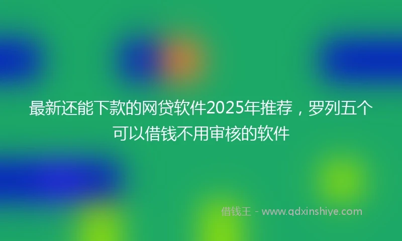 最新还能下款的网贷软件2025年推荐，罗列五个可以借钱不用审核的软件