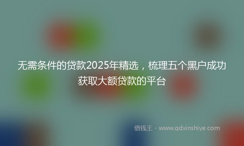 无需条件的贷款2025年精选，梳理五个黑户成功获取大额贷款的平台