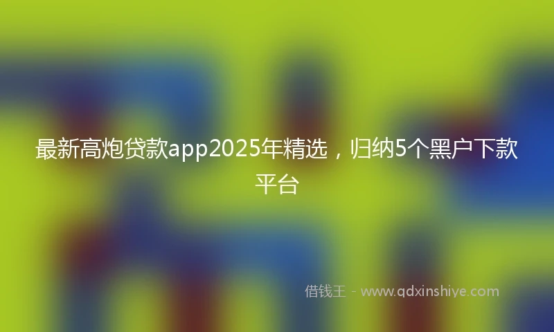 最新高炮贷款app2025年精选，归纳5个黑户下款平台