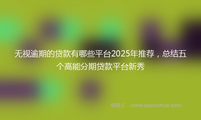 无视逾期的贷款有哪些平台2025年推荐，总结五个高能分期贷款平台新秀