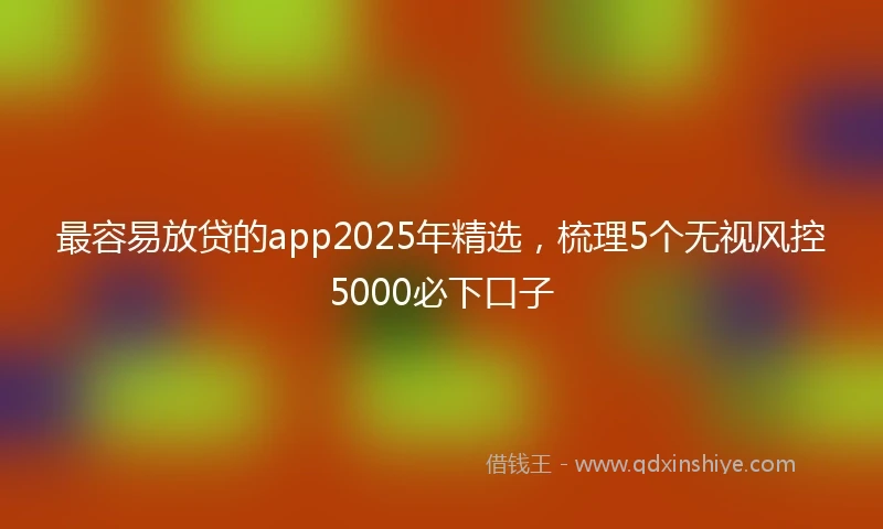 最容易放贷的app2025年精选，梳理5个无视风控5000必下口子