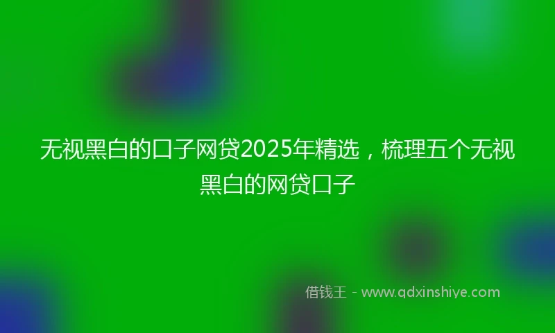 无视黑白的口子网贷2025年精选，梳理五个无视黑白的网贷口子