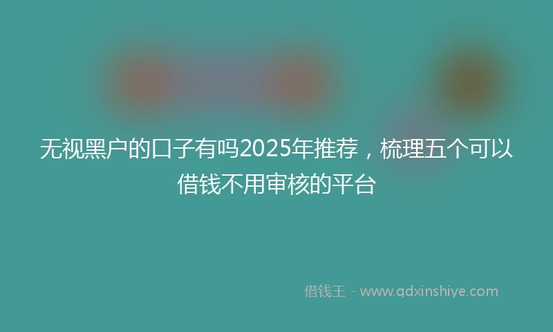 无视黑户的口子有吗2025年推荐，梳理五个可以借钱不用审核的平台