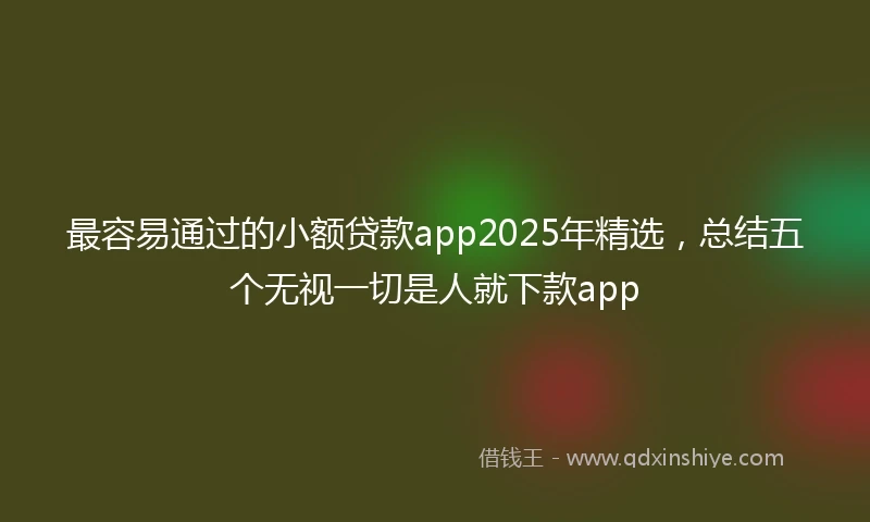 最容易通过的小额贷款app2025年精选，总结五个无视一切是人就下款app