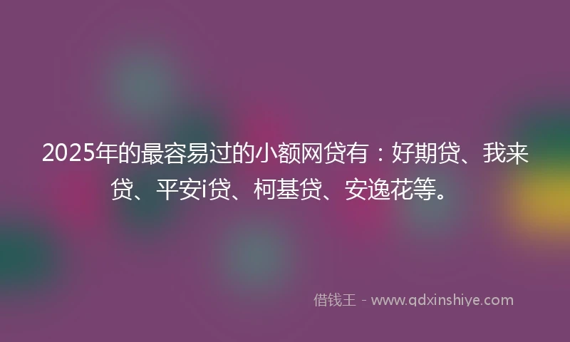2025年的最容易过的小额网贷有：好期贷、我来贷、平安i贷、柯基贷、安逸花等。