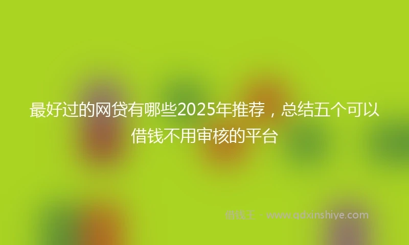 最好过的网贷有哪些2025年推荐,总结五个可以借钱不用审核的平台