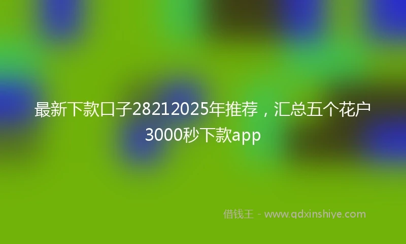 最新下款口子28212025年推荐,汇总五个花户3000秒下款app