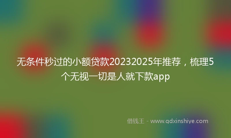 无条件秒过的小额贷款20232025年推荐，梳理5个无视一切是人就下款app