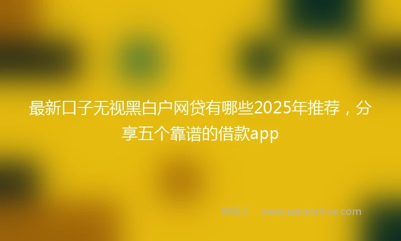 最新口子无视黑白户网贷有哪些2025年推荐，分享五个靠谱的借款app