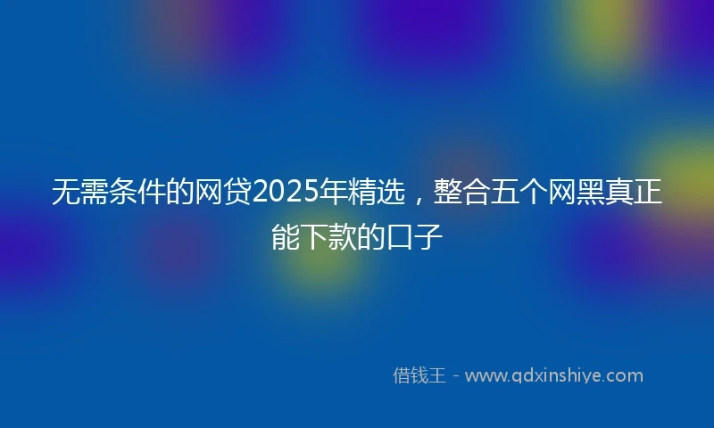 无需条件的网贷2025年精选，整合五个网黑真正能下款的口子
