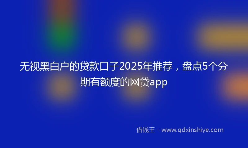 无视黑白户的贷款口子2025年推荐，盘点5个分期有额度的网贷app