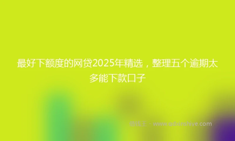 最好下额度的网贷2025年精选，整理五个逾期太多能下款口子