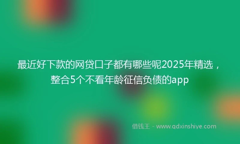 最近好下款的网贷口子都有哪些呢2025年精选，整合5个不看年龄征信负债的app
