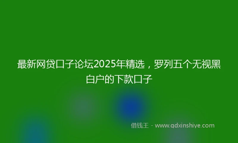 最新网贷口子论坛2025年精选，罗列五个无视黑白户的下款口子