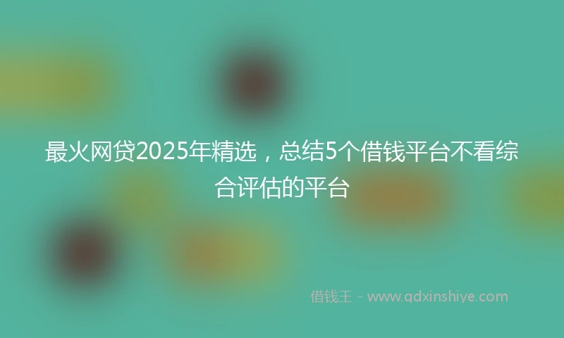 最火网贷2025年精选，总结5个借钱平台不看综合评估的平台