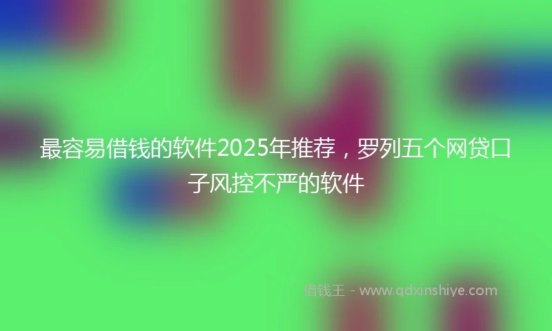 最容易借钱的软件2025年推荐,罗列五个网贷口子风控不严的软件