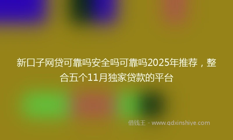 新口子网贷可靠吗安全吗可靠吗2025年推荐，整合五个11月独家贷款的平台