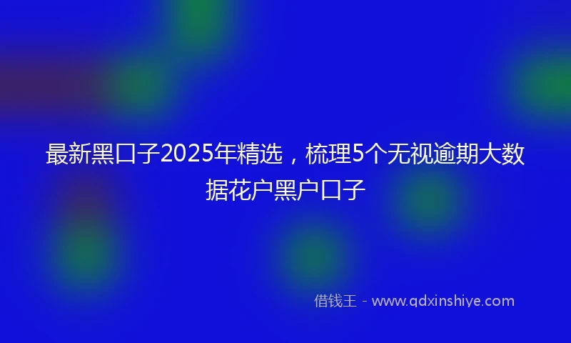 最新黑口子2025年精选，梳理5个无视逾期大数据花户黑户口子