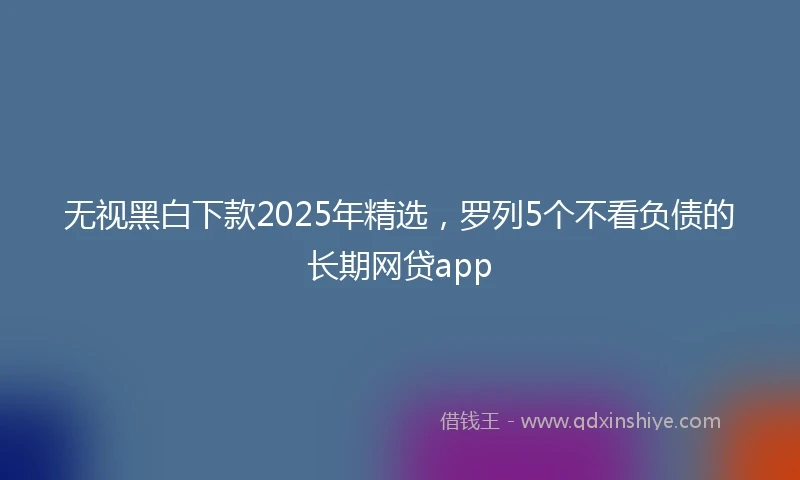 无视黑白下款2025年精选，罗列5个不看负债的长期网贷app