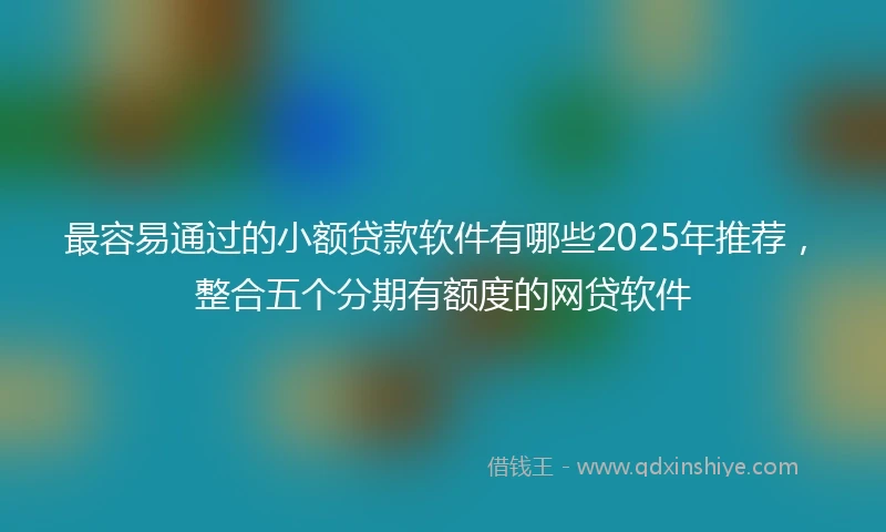最容易通过的小额贷款软件有哪些2025年推荐，整合五个分期有额度的网贷软件