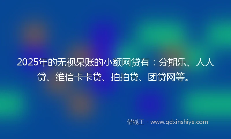 2025年的无视呆账的小额网贷有：分期乐、人人贷、维信卡卡贷、拍拍贷、团贷网等。