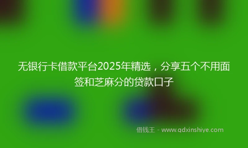 无银行卡借款平台2025年精选，分享五个不用面签和芝麻分的贷款口子