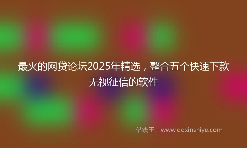 最火的网贷论坛2025年精选，整合五个快速下款无视征信的软件