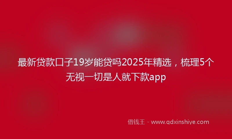 最新贷款口子19岁能贷吗2025年精选,梳理5个无视一切是人就下款app