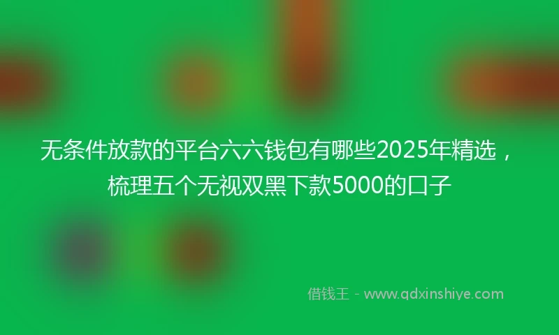 无条件放款的平台六六钱包有哪些2025年精选，梳理五个无视双黑下款5000的口子