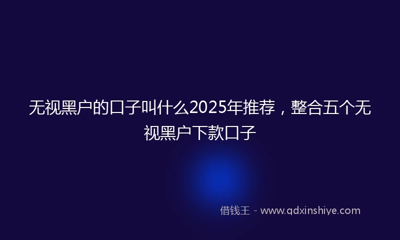 无视黑户的口子叫什么2025年推荐，整合五个无视黑户下款口子