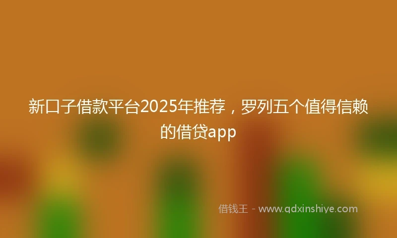 新口子借款平台2025年推荐，罗列五个值得信赖的借贷app