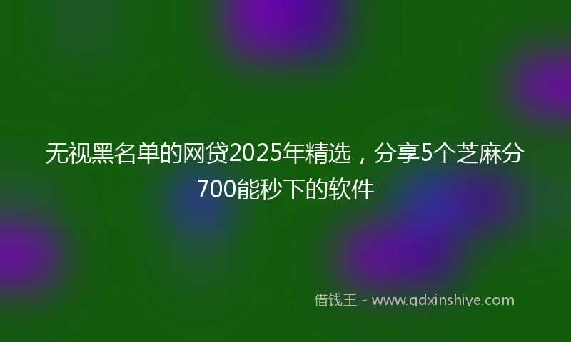 无视黑名单的网贷2025年精选，分享5个芝麻分700能秒下的软件