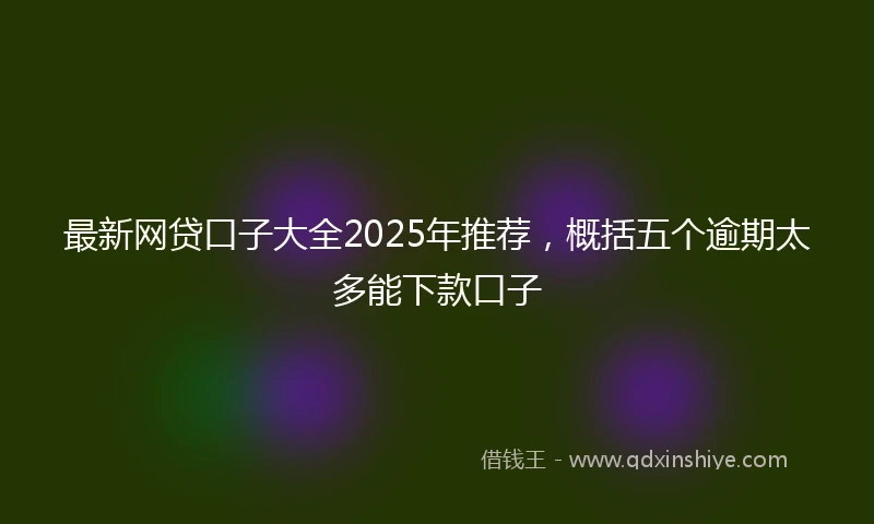 最新网贷口子大全2025年推荐，概括五个逾期太多能下款口子