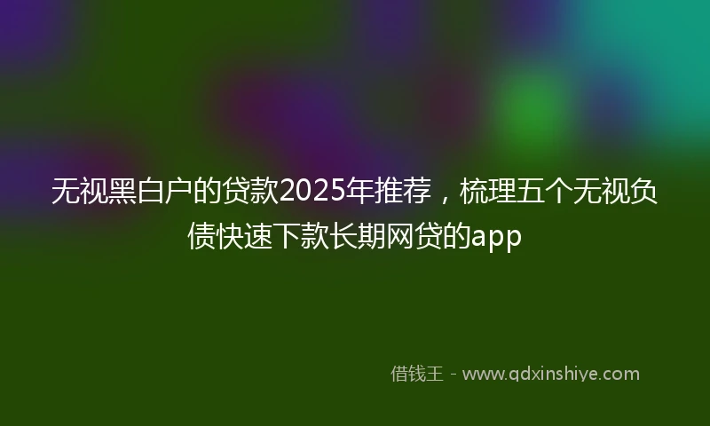 无视黑白户的贷款2025年推荐，梳理五个无视负债快速下款长期网贷的app