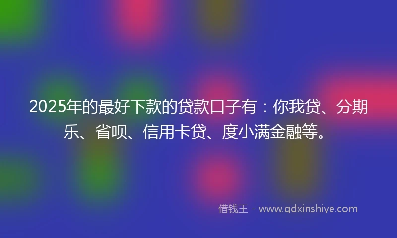 2025年的最好下款的贷款口子有：你我贷、分期乐、省呗、信用卡贷、度小满金融等。